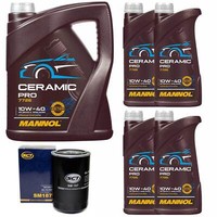 MotoröL Set Mannol 10W-40 Ceramic Pro 9 Liter + ÖLfilter FüR Citroen Jumper Bus