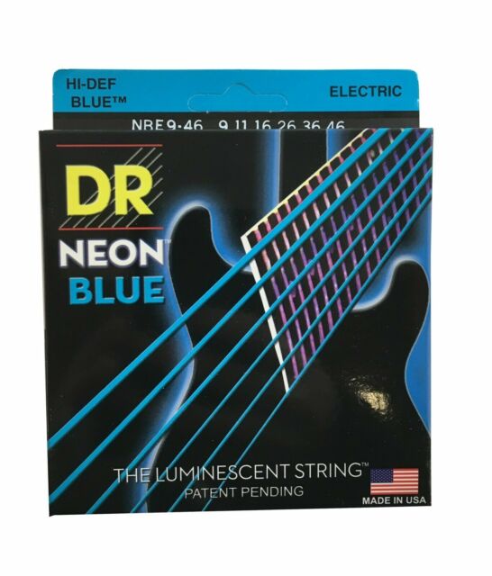 Dr Strings Hi Def Neon Blue Coated Lite Heavy 9 46 Electric Guitar