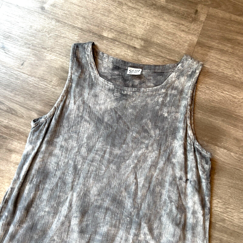 Oh My Gauze Dress Womens Size 2 L/XL Gray Tie Dye Layered Maxi Boho