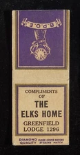 1930s DIAMOND QUALITY The Elks Home B.P.O.E. Lodge 1296 Greenfield MA Franklin C