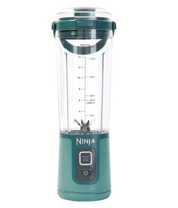 Ninja Blast 18oz Portable Blender with Flat Lid and Blade Cover-Forest Green-NEW