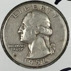1951-D Washington Quarter - Extremely Fine (XF) KM#164 - 90% Silver - 7224