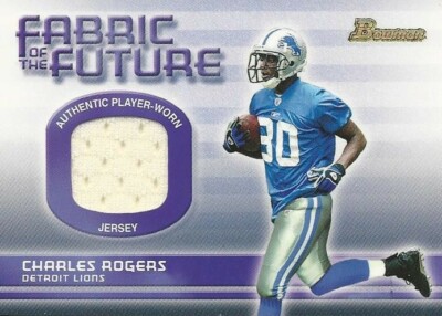 2003 Bowman Charles Rogers Jersey Detroit Lions Michigan State