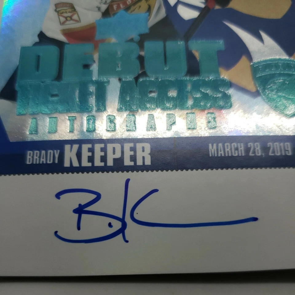 2019-20 UD Credentials Brady Keeper Rookie Auto /299 RTAA-BK Debut Ticket Access - Image 3 of 4