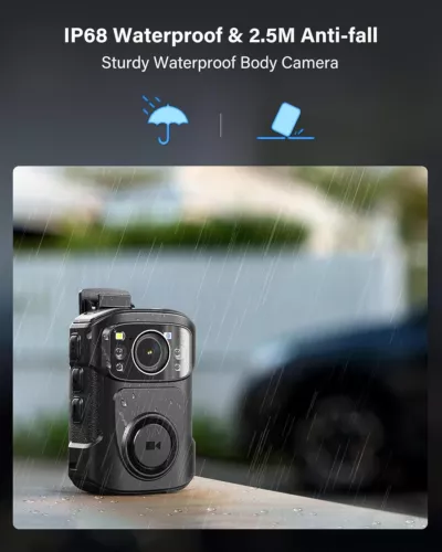 BOBLOV B4K5 Body Camera 4K GPS Police Body Camcorder Night Vision Camera 3400mAh - Picture 5 of 11