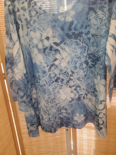 Morning Sun Shirts Damen Übergröße 2X Blumenmuster Hai Biss Saum verziert - Bild 11 von 12