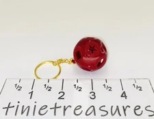 Tupperware keychain super RARE shape o ball in ALL RED Tinietreasure