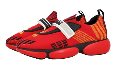 PRADA Knit Cloudbust Slip-on Sock Sneaker - 1E651I - Red - NEW - 36.5 37