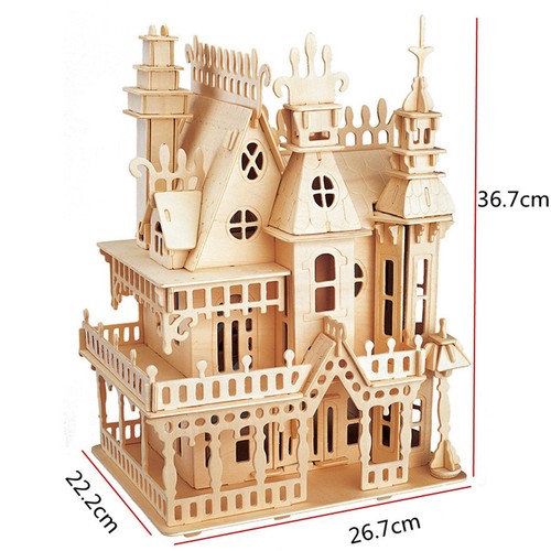 DIY Wooden Victorian Doll House Handcraft Miniature Project Kit Kids Gift Castle - Photo 2/5