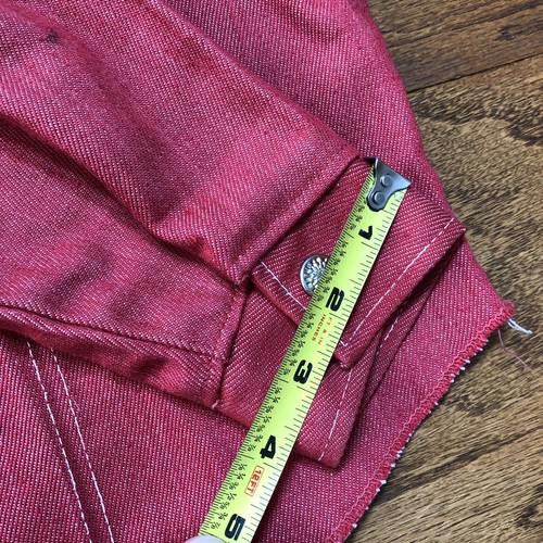 Vtg 1970s Sears Roebuck Growing Girl Tag 12 Jean Denim Jacket Red Snap Button - Picture 11 of 12