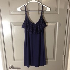 Cami Tank Top Knit Dress Xhilaration Size M/M Deep Purple -Lace overlay neckline