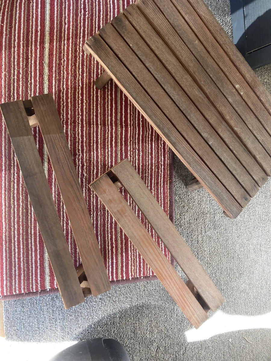 homemade 18 inch american girl doll wooden table with two benches