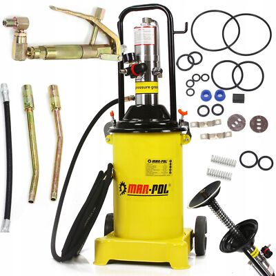 Druckluftfett 12L 6-8 bar mit Rädern Schmierfett Schlauch 5m
