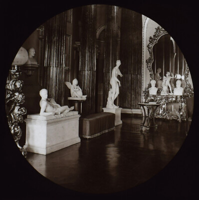 GALERIE DER STATUEN UM 1890 FOTOGRAFIE Magische Laterne Dia VIKTORIANISCHE STATUE