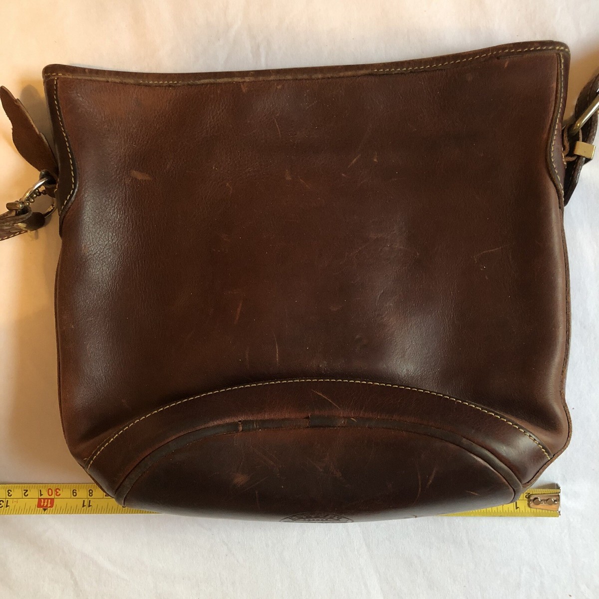 Vintage 80s Original Roots Leather Shoulder Bag Oiled Hide