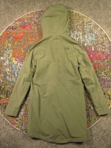The North Face Windwall Parka Jacket Womens S Green Hooded Fleece Lined Stretchy - Picture 2 of 13