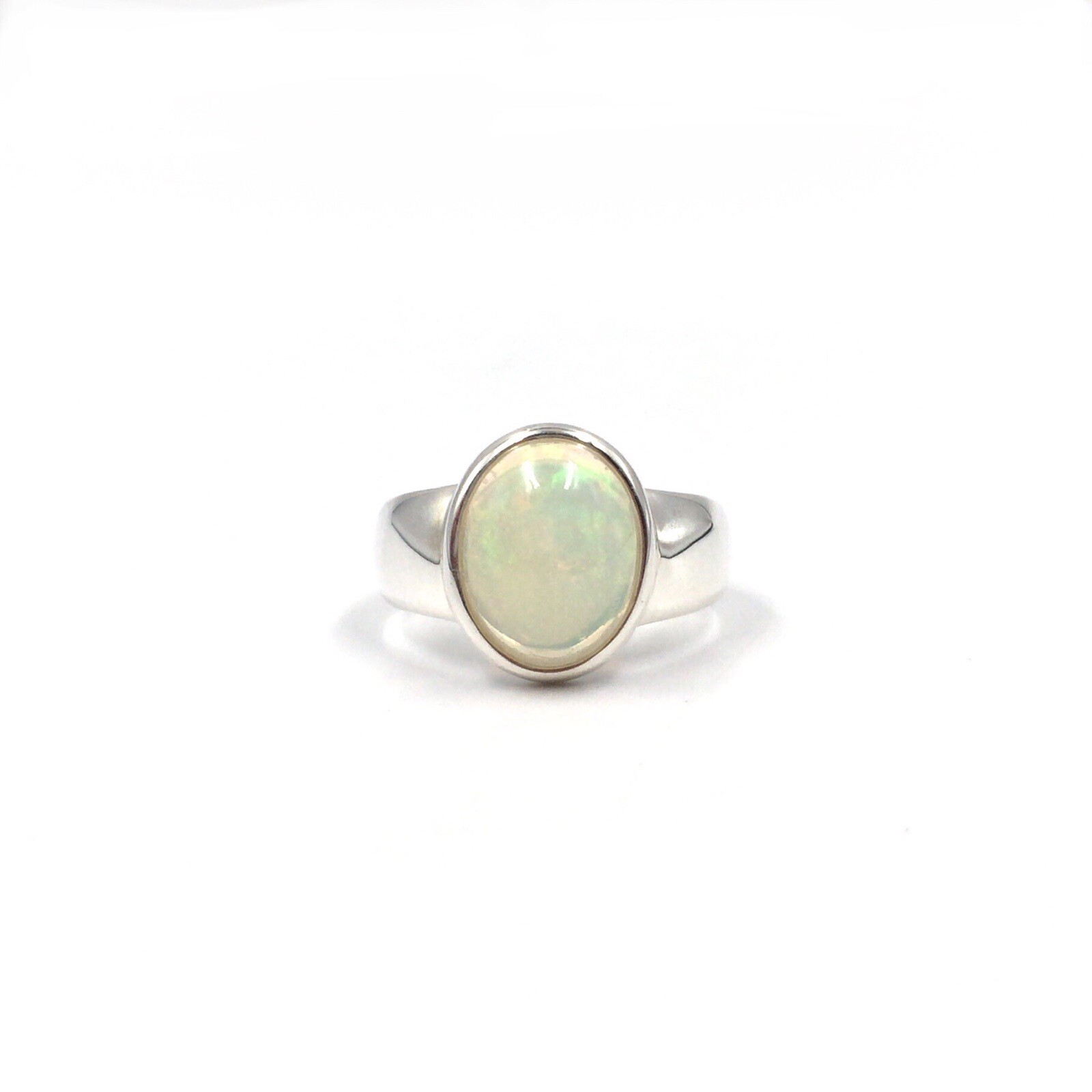 Solid 925 Silver Ring Opal 3.5ct Solid Band Ring … - image 6