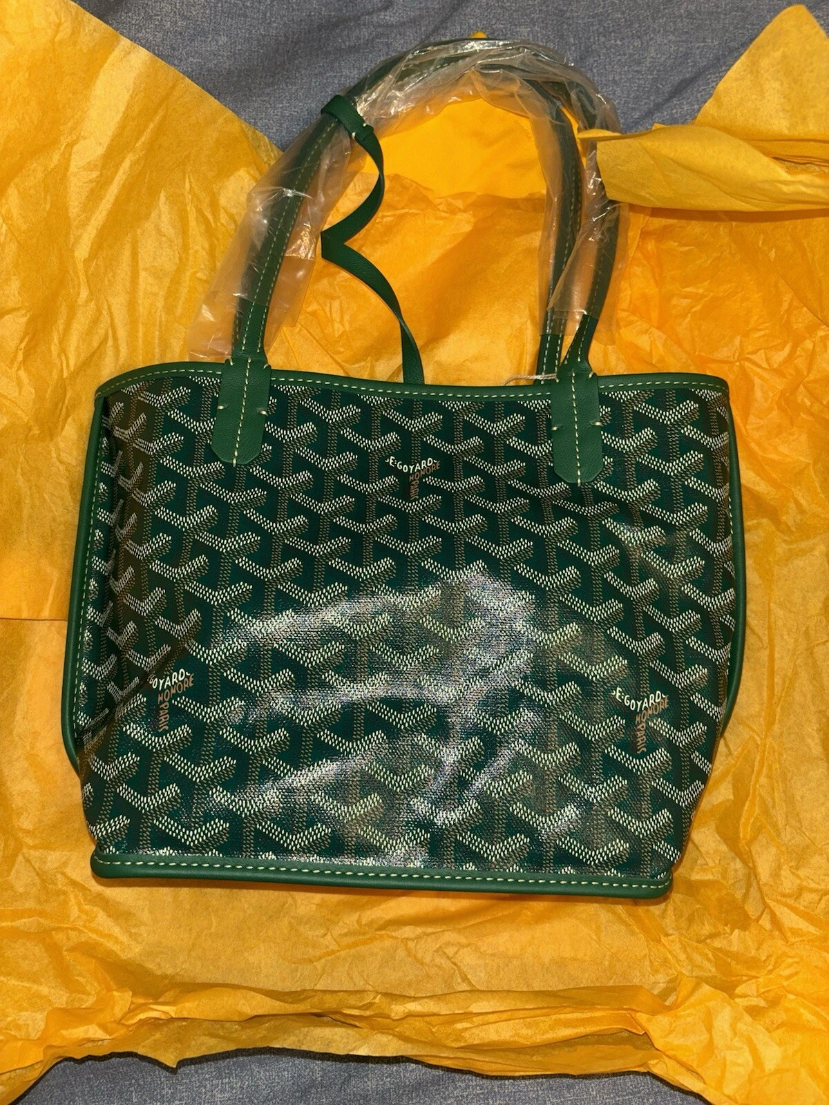 Borsa nuova Goyard Green Mini Anjou con tutta la confezione e ricevuta