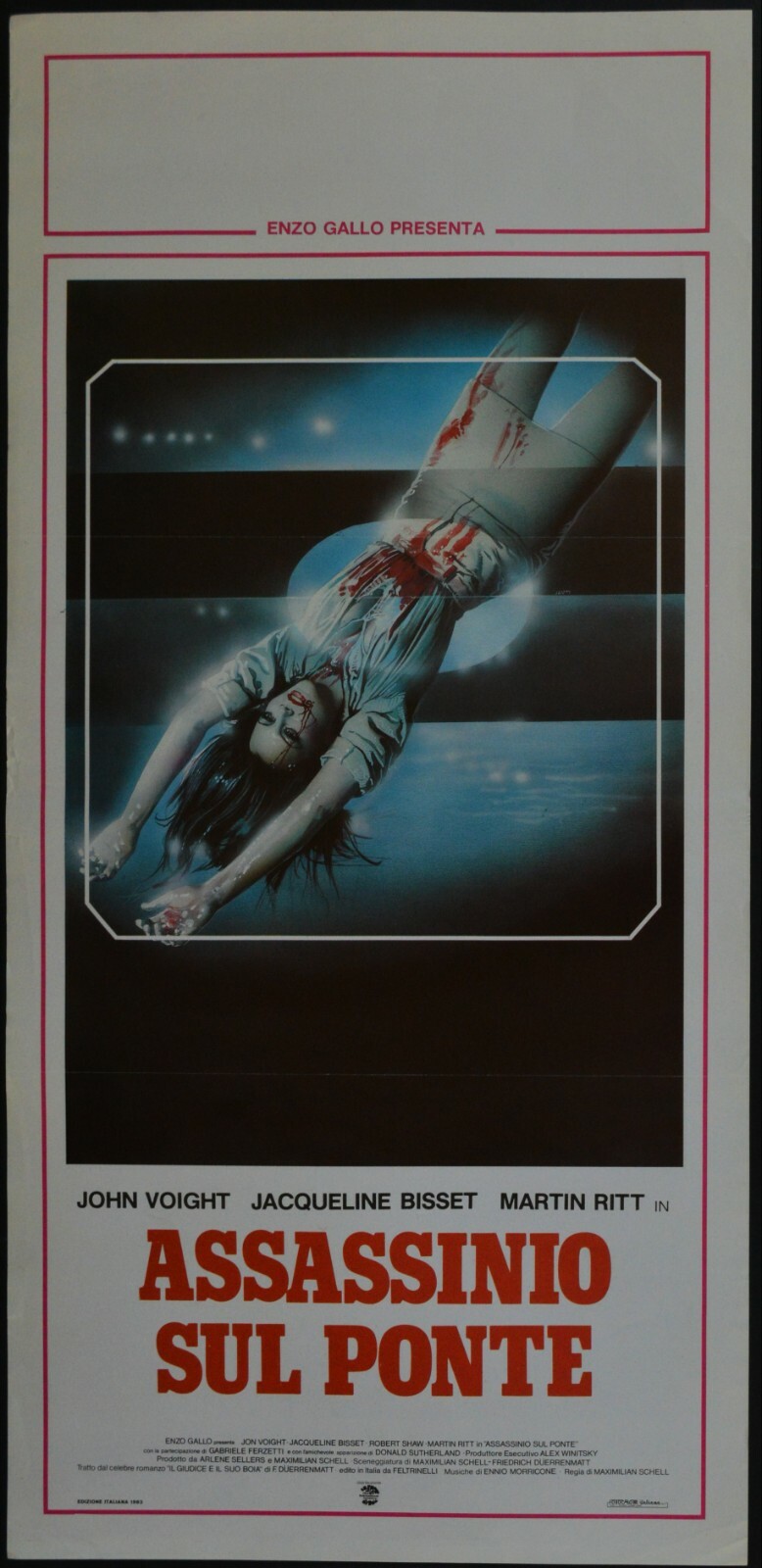 Locandina originale film Assassinio sul ponte (1975) - Regia di Maximilian Schell