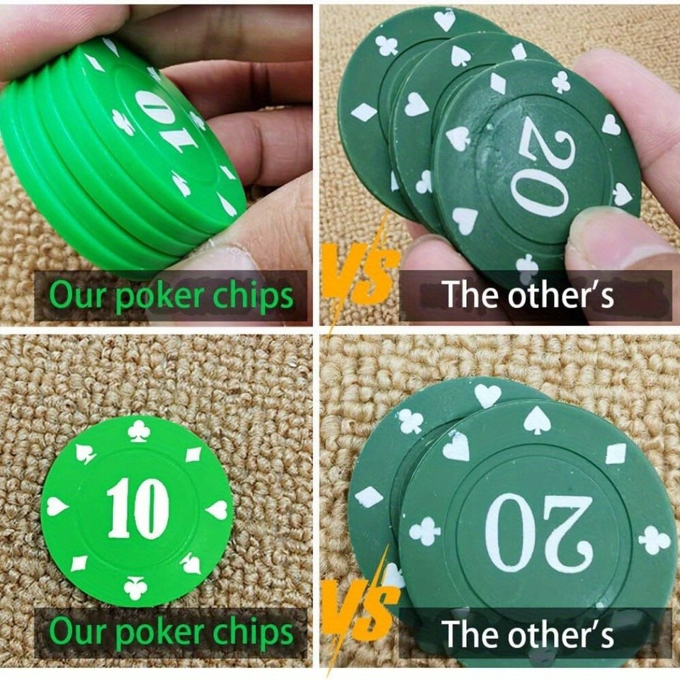 Plastic Poker Chips Poker Chip Set with Storage Box,Denomination 400