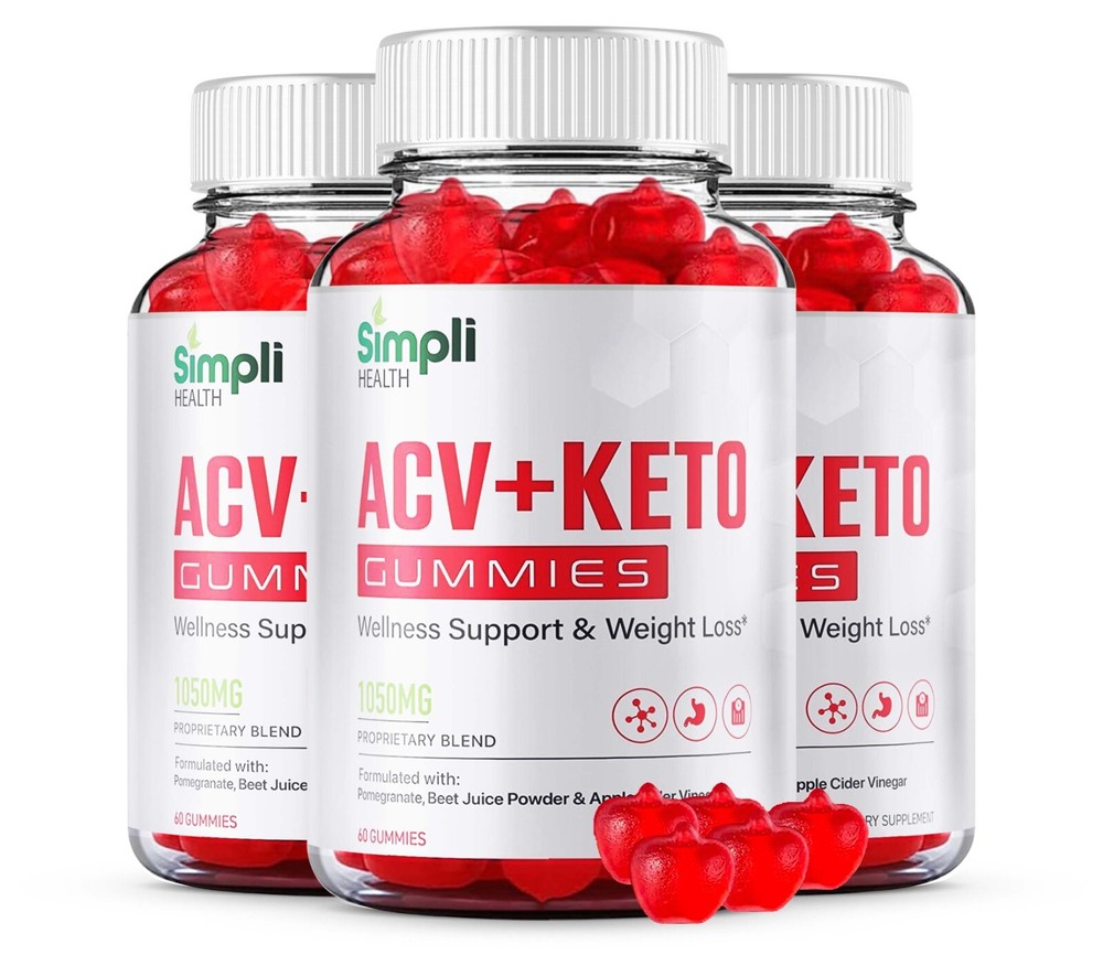 Simpli Health ACV Keto Chew Gummies Weight Loss Supplement (180 Gummies) 3-Pack