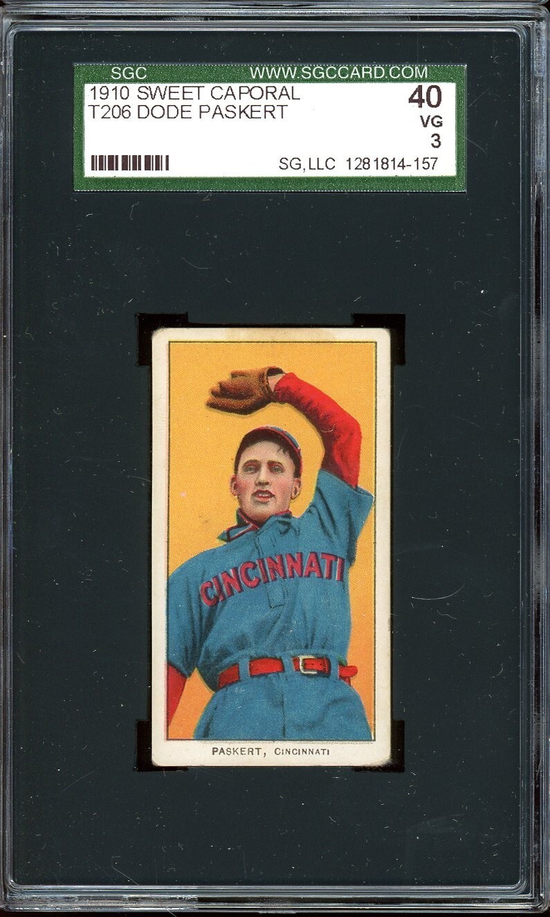 1909-11 Sweet Caporal Baseball T206 Dode Paskert SGC 3