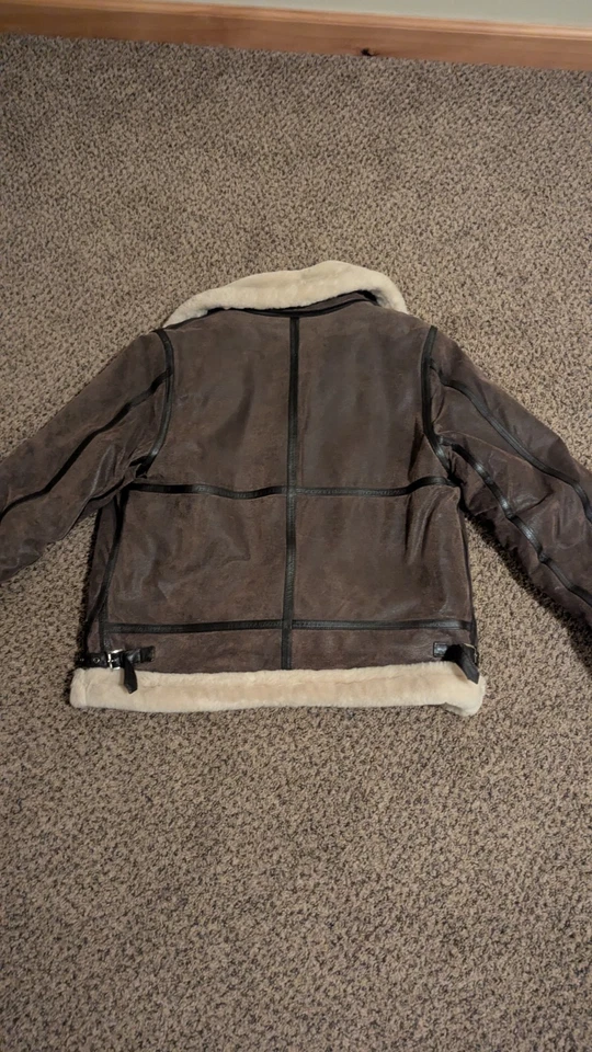 Chaqueta de Aviador St. Johns Vintage Bay Flight Para Hombre Mediana Cuero Marrón Foto 2 de 4