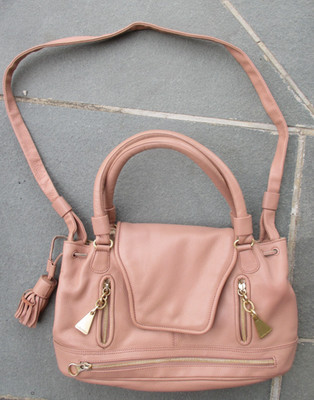 See by CHLOE Pink Nougat LEATHER 2-Way HANDBAG Bag Purse Crossbody Double Handle