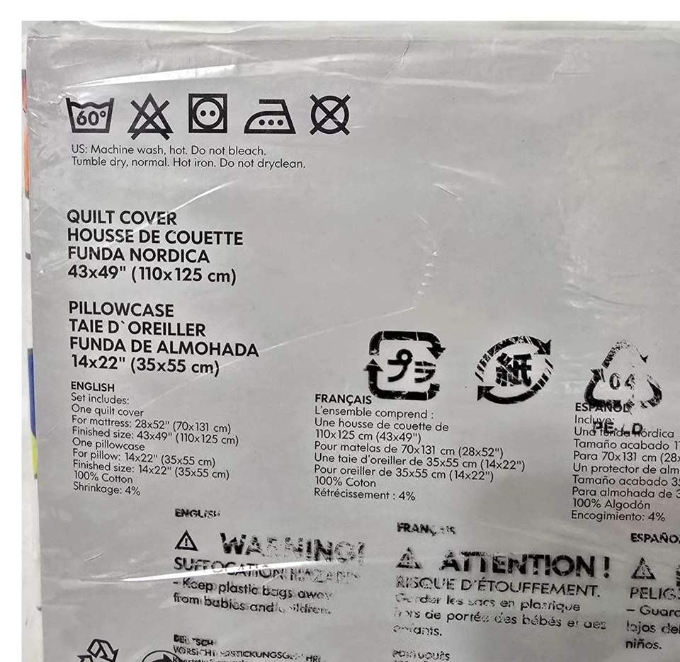 IKEA Toddler Bed Crib Quilt Duvet Cover Pillowcase Drums Circus Vitaminer Trumma - Image 4 of 4