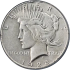 1928-P Peace Dollar PCGS XF Details Key Date Heavy Rim Damage