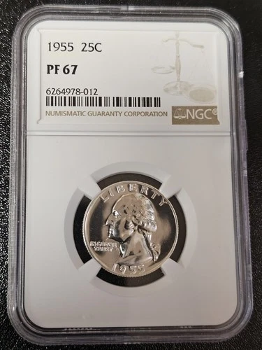 1955 Silver Washington Quarter Graded NGC PF67
