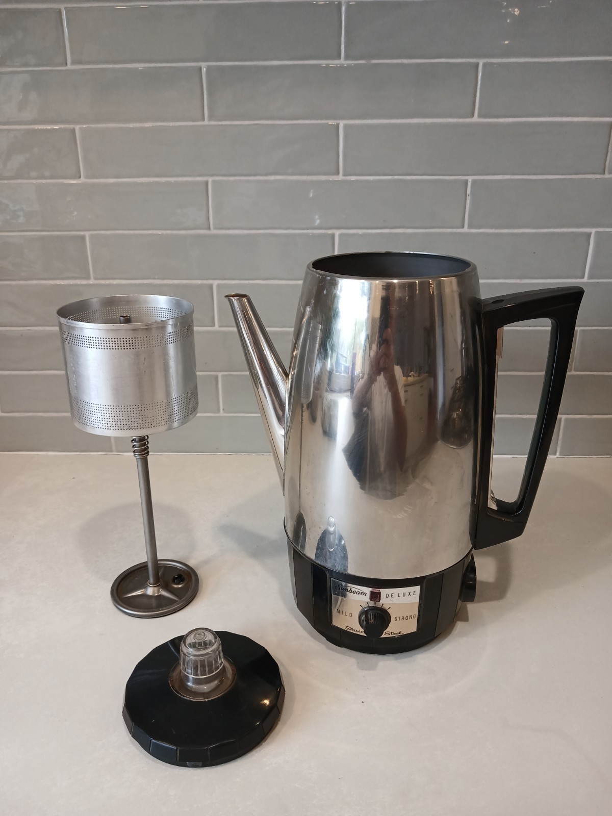 VTG Sunbeam Coffeemaster Coffee Percolator 12 Cup Model APS12 For Parts No Cord