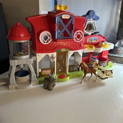 Fisher Price Little People Farmhouse Barn W/ Corn Silo & Animals 2016 Works  zza