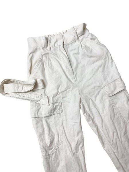 Women H&M Trousers White Cotton 36