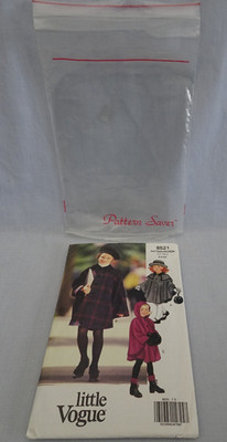 LITTLE VOGUE PATTERN #8521 GIRL'S SZ. 5-6-6X CAPE / CAPELET / HOOD UNCUT w Bag