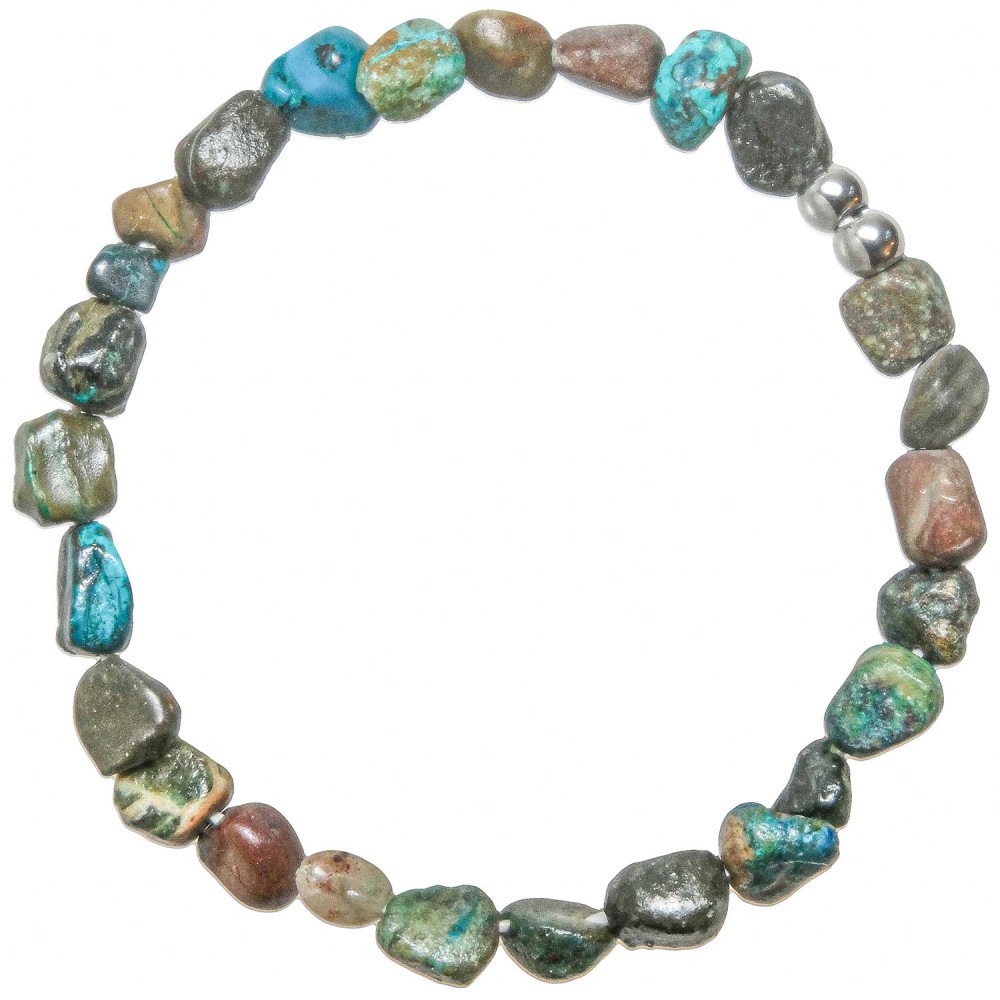 Bracelet en chrysocolle et pierres roulées pour vos séances de yoga