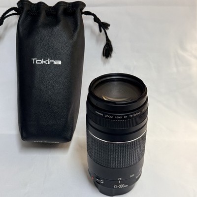 Canon EF 75-300mm f/4-5.6 III Telephoto Zoom Lens w/Bag--Missing One Lens Cap