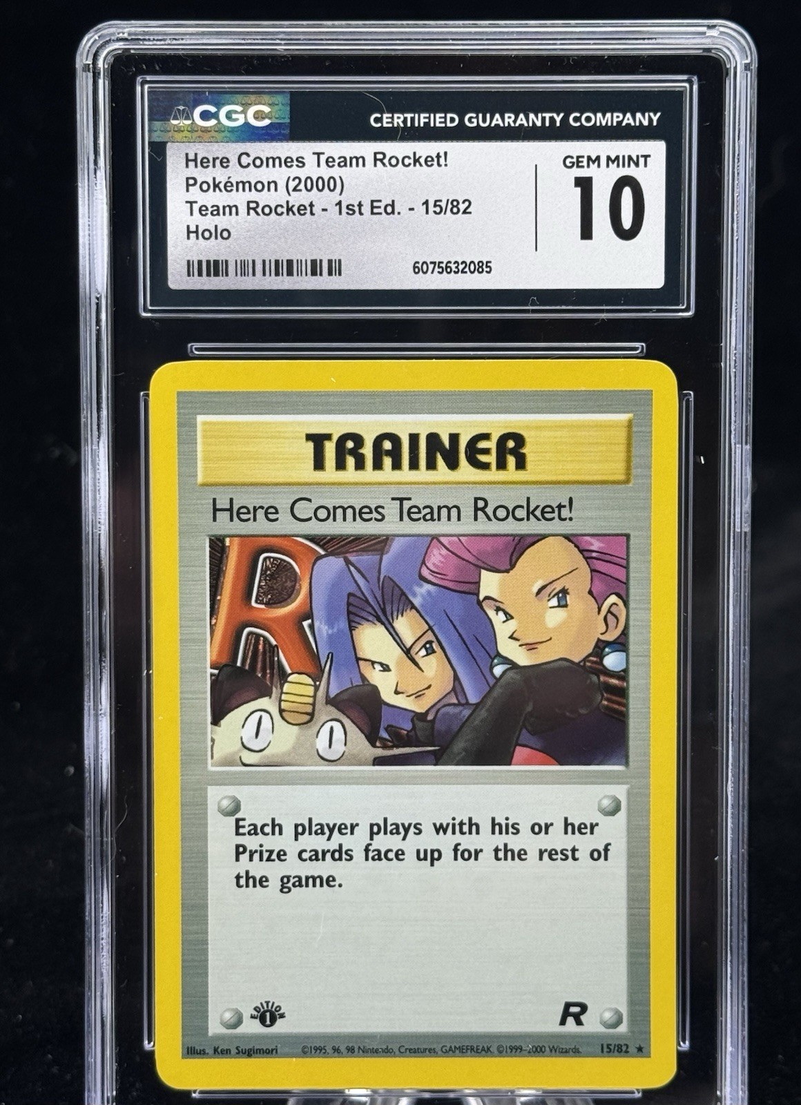 Here Comes Team Rocket! Holo #15 1st Edition Team Rocket 2000 Pokemon CGC 10 😈
