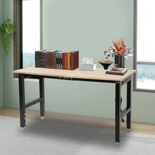 48x20in Heavy-Duty Work Table Adjustable Workbench with Power Outlets 2000lbs