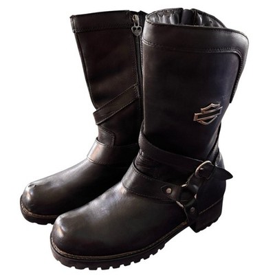 Harley-Davidson Amber Harness Black Leather Boots   Women s Sz 11