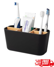 Bamboo Toothbrush Holder with 5 Slots Bathroom Vanity Organizer for Toothbrush