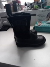 M&S Black Baby Boots Leather  Size 6