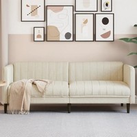 3-Sitzer-Sofa Leinenstoff Couch Polsterbank Wohnzimmer