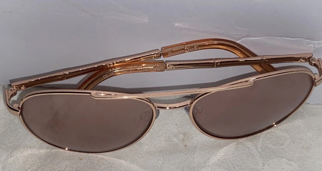 Panama Jack Women’s Sunglasses PJ87 – Pilot Metal Aviator Frames – Rose Gold