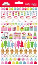 Crafts Stickers Puffy Doodlebug Oh What Fun Colorful Christmas Trees Santa Train