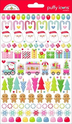 Crafts Stickers Puffy Doodlebug Oh What Fun Colorful Christmas Trees Santa Train