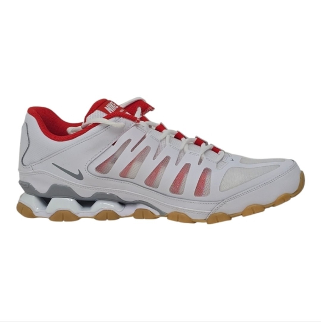 Nike Reax 8 TR Mesh White Wolf Grey Red Gym Sneakers Men's Size