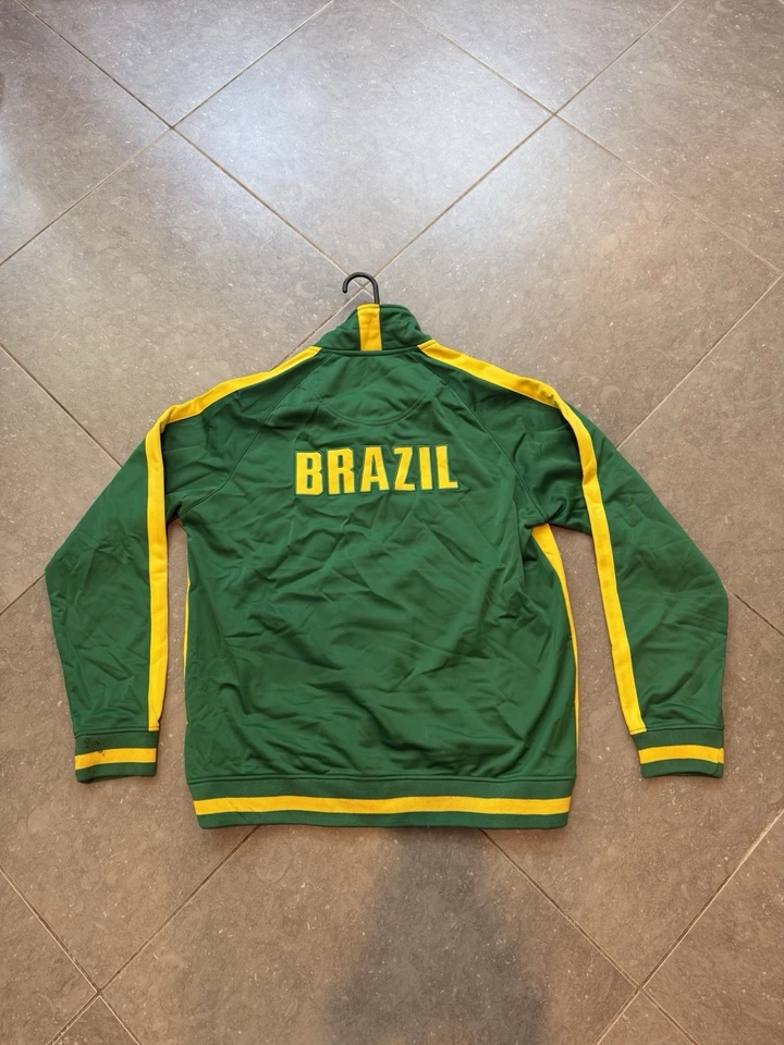 Brazil Soccer Jacket Full-Zip - Number 10 & Flag Logo - Green Yellow - Size M - Image 2 of 4
