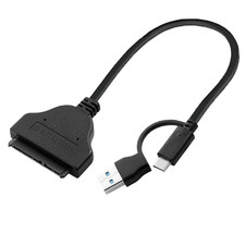 2-in-1 SATA to USB Cable 0.75ft, USB-C/USB-A 3.0 to SATA III Hard Driver Adapter