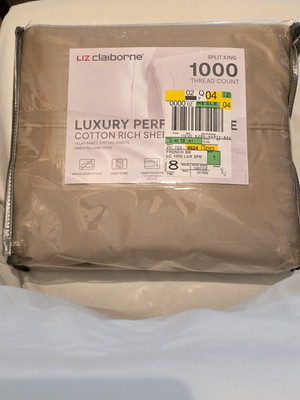 Liz Claibourne Luxury Performance Sheet Set Split King 1000 Thread Count